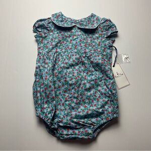 Classic Prep Blue Strawberry Print Playsuit